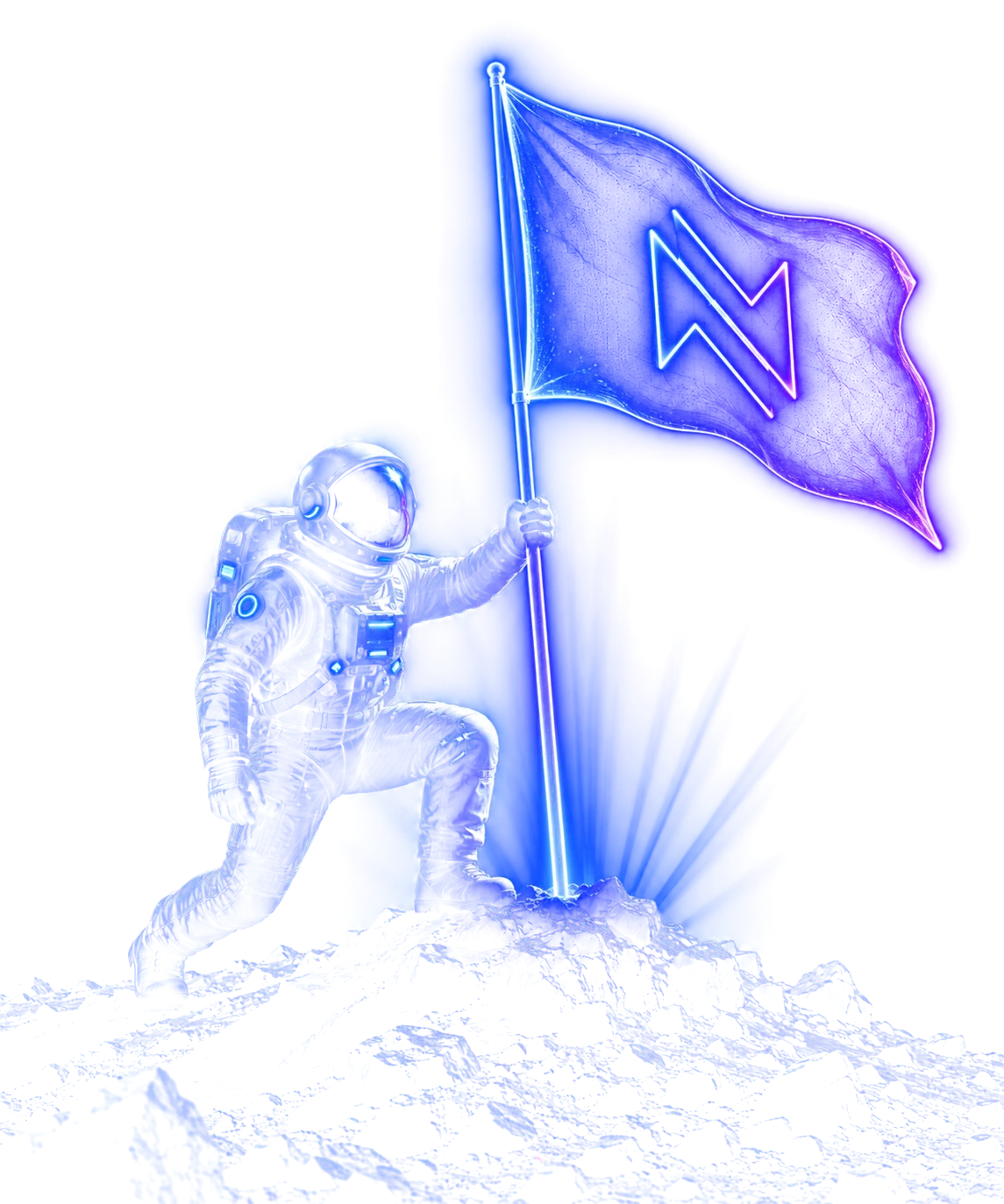 Astronaut planting the Mixopidia flag